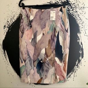 Brush Stroke Pencil Skirt